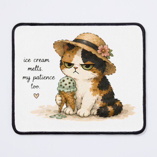 Item preview, Grumpy Calico Cat Summer Watercolor designed and sold by Lunexa-Lab.