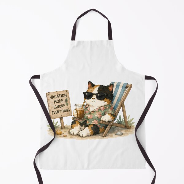Item preview, Grumpy Calico Cat Summer watercolor Beach designed and sold by Lunexa-Lab.