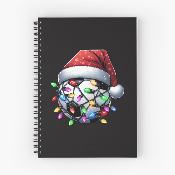 Item preview, Christmas Soccer Ball Santa Hat Holiday Lights Festive Football Design designed and sold by kiralynstration.
