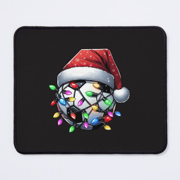 Item preview, Christmas Soccer Ball Santa Hat Holiday Lights Festive Football Design designed and sold by kiralynstration.