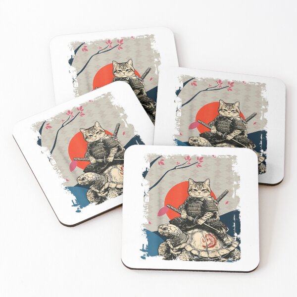 Item preview, Japanese Ninja Art and Japan Samurai Cat on Turtle T-Shirt designed and sold by Othinus.