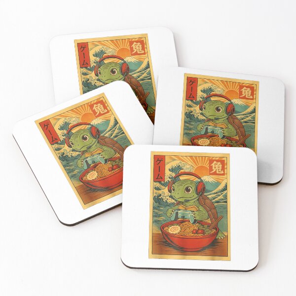 Item preview, Japanese Ramen Turtle Gamer Ukiyo-e Great Wave Retro Art T-Shirt designed and sold by Badriiiii.