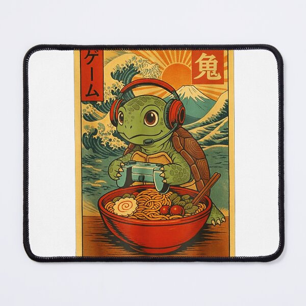 Item preview, Japanese Ramen Turtle Gamer Ukiyo-e Great Wave Retro Art T-Shirt designed and sold by Badriiiii.