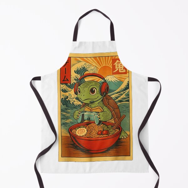 Item preview, Japanese Ramen Turtle Gamer Ukiyo-e Great Wave Retro Art T-Shirt designed and sold by Badriiiii.