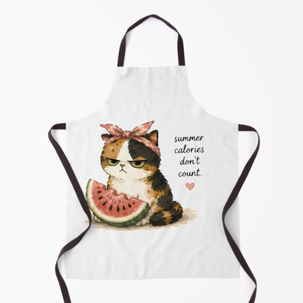 Item preview, Grumpy Calico Cat Summer watercolor watermelon designed and sold by Lunexa-Lab.