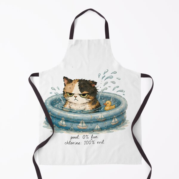 Item preview, Grumpy Calico Cat Summer watercolor Pool designed and sold by Lunexa-Lab.