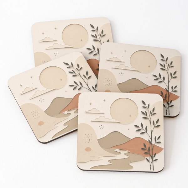 Item preview, Minimal Neutral Landscape Paper Cut Illustration designed and sold by Siti Hoiriyah.