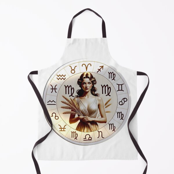 Item preview, Virgo Goddess Zodiac Wheel All Signs Gold Art designed and sold by Zodiac Celestial Art.