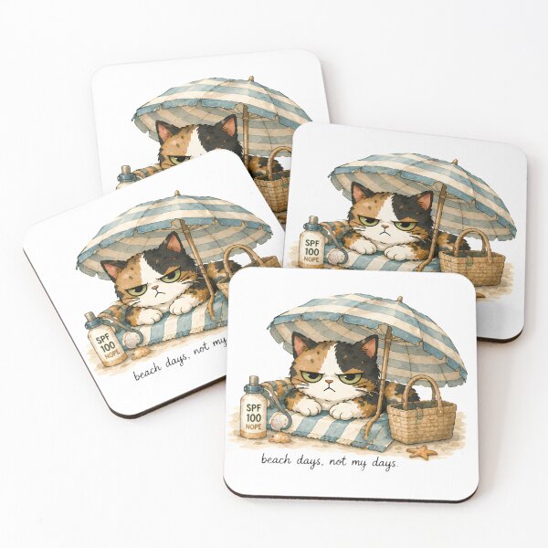 Item preview, Grumpy Calico Cat Summer watercolor Spf designed and sold by Lunexa-Lab.