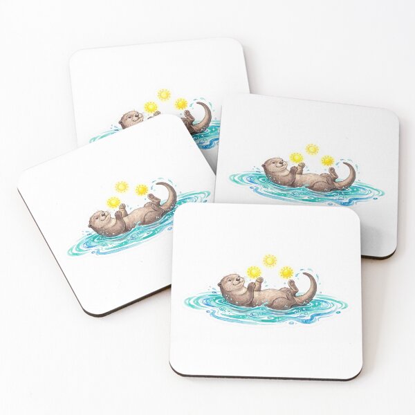Item preview, Playful Watercolor Otter - Cute Marine Life Sticker Art designed and sold by Mr. Pawsome.