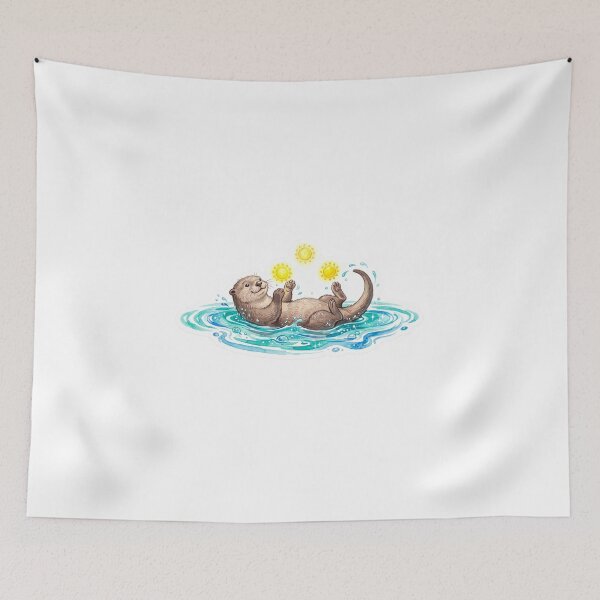 Item preview, Playful Watercolor Otter - Cute Marine Life Sticker Art designed and sold by Mr. Pawsome.