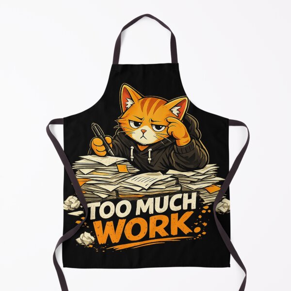 Item preview, MISO Too Much Work Funny Office Cat Meme T-Shirt designed and sold by Meow-Attitude.