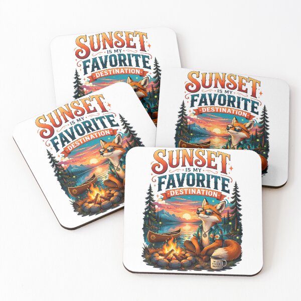 Item preview, Sunset Favorite Destination Fox Camping designed and sold by Sovereign Supply Co..