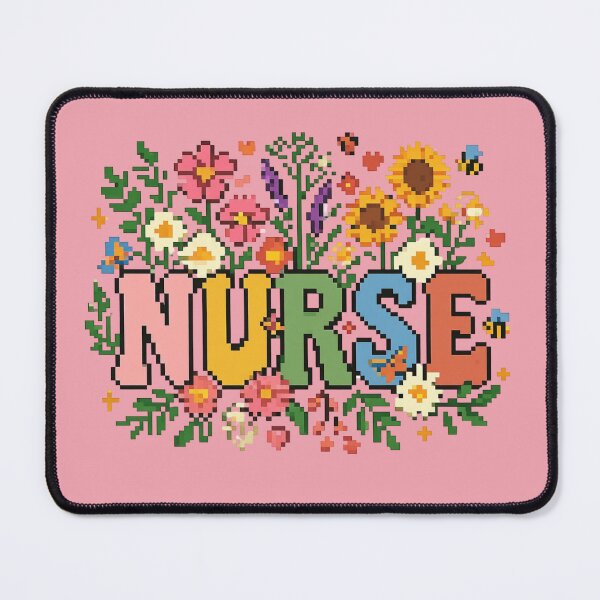 Item preview, Retro Pixel Art Nurse Wildflower Bouquet Healthcare T-Shirt designed and sold by PACS0011.