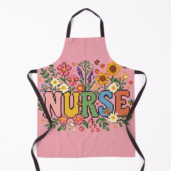 Item preview, Retro Pixel Art Nurse Wildflower Bouquet Healthcare T-Shirt designed and sold by PACS0011.