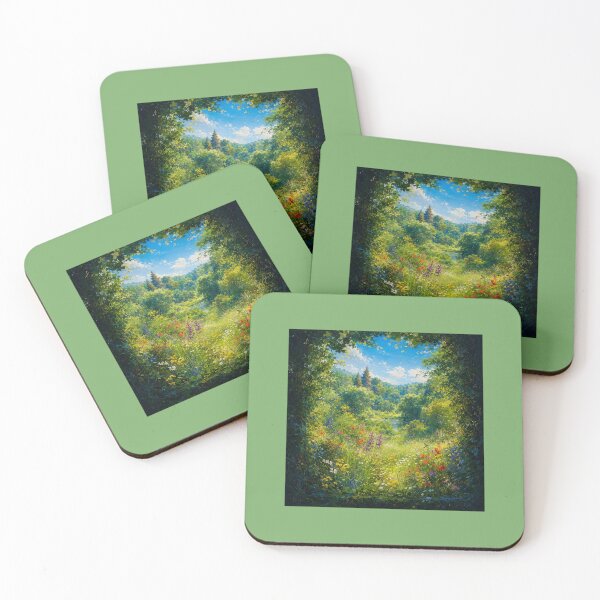 Item preview, Peaceful Green Garden Window Art designed and sold by Aurora Visions.