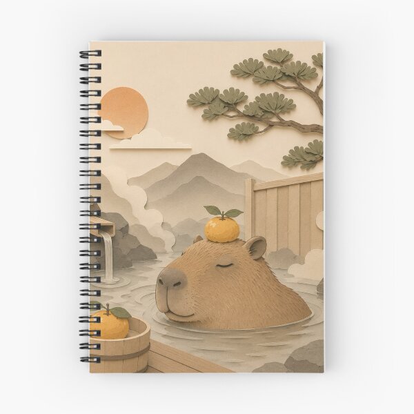 Item preview, Cute Capybara Onsen Japanese Illustration designed and sold by Siti Hoiriyah.