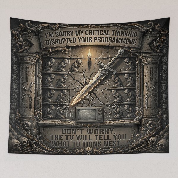Item preview, I'm Sorry My Critical Thinking Disrupted Your Programming! – Gothic Anti-Propaganda Sword Design designed and sold by Alchemy Forge.