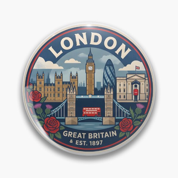 Item preview, London Travel Sticker Great Britain Aesthetic Design designed and sold by Olivra.