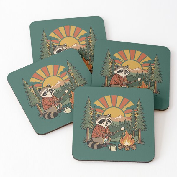 Item preview, Camp Trash Panda Vintage Camping Raccoon Illustration designed and sold by Whimwick.