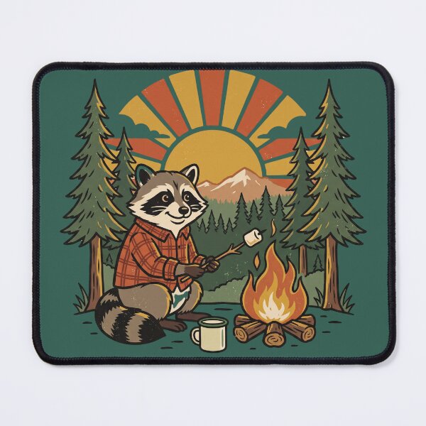 Item preview, Camp Trash Panda Vintage Camping Raccoon Illustration designed and sold by Whimwick.