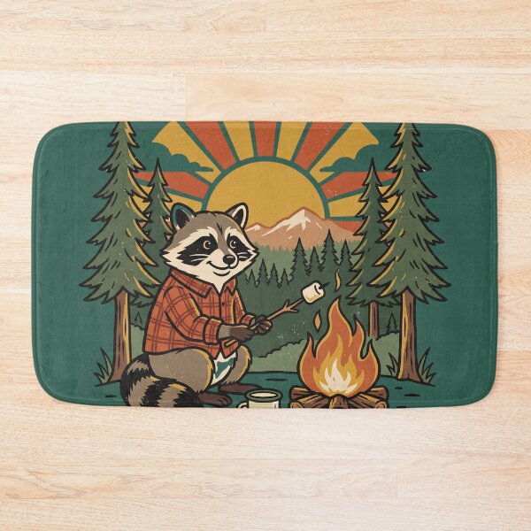 Item preview, Camp Trash Panda Vintage Camping Raccoon Illustration designed and sold by Whimwick.