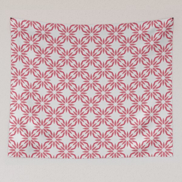 Item preview, Coral Pink Red Geometric Floral Repeat Pattern  designed and sold by Colorblizz.