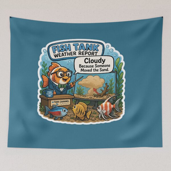 Item preview, Funny Fish Tank Weather Report Aquarium Humor designed and sold by SimplePoDesign.