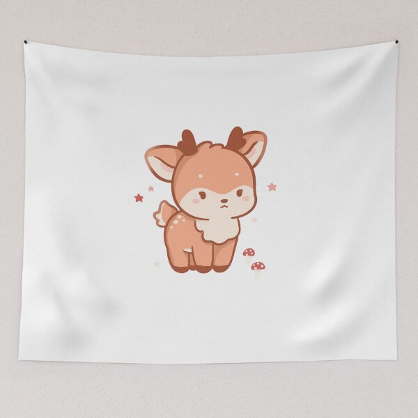 Item preview, deer kawaii chibi cute baby reindeer designed and sold by Mypixieart.