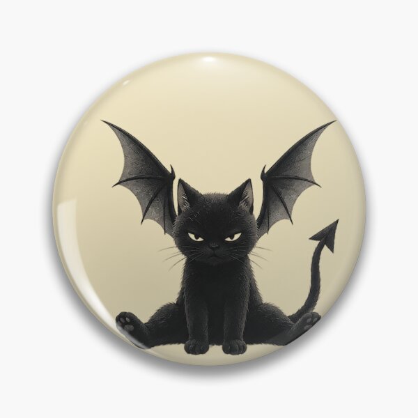 Item preview, Cute Demon Black Cat with Bat Wings designed and sold by KiraChie.