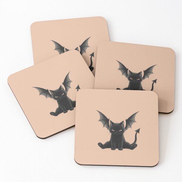 Item preview, Cute Demon Black Cat with Bat Wings designed and sold by KiraChie.