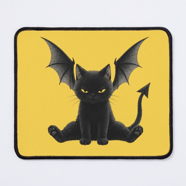 Item preview, Cute Demon Black Cat with Bat Wings designed and sold by KiraChie.