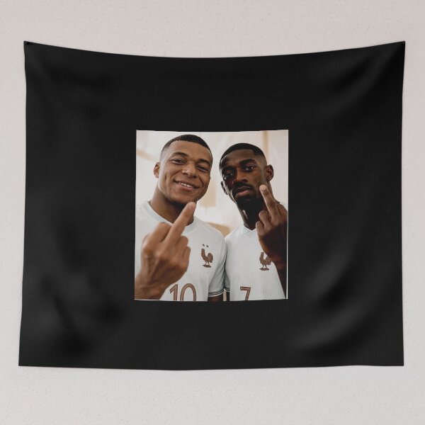 Item preview, Kylian Mbappe and Ousmane Dembele Middle Finger France Football Funny designed and sold by DesignForYou79.