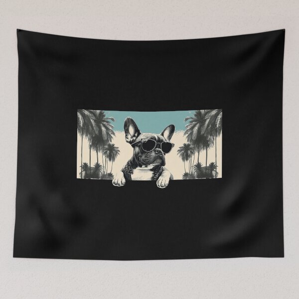 Item preview, Cool Frenchie Shades Palm Tree Vibe designed and sold by SoyLamderma.