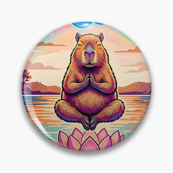 Item preview, Meditating Capybara Wall Art Print, Zen Animal Decor, Lotus Meditation Poster, Spiritual Yoga Room Printable, Colorful Mindfulness Art designed and sold by ChloeDesigns401.