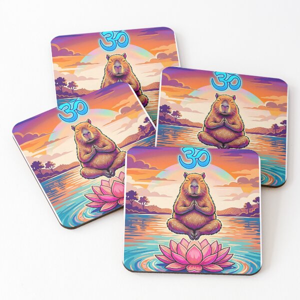 Item preview, Meditating Capybara Wall Art Print, Zen Animal Decor, Lotus Meditation Poster, Spiritual Yoga Room Printable, Colorful Mindfulness Art designed and sold by ChloeDesigns401.