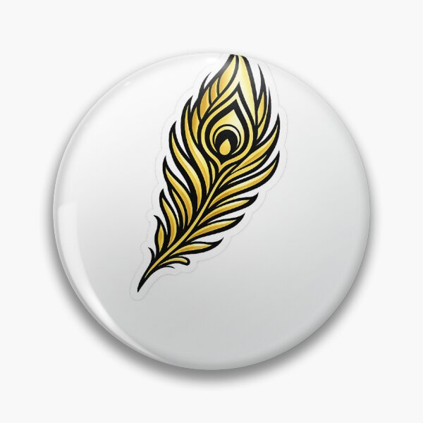 Item preview, Golden Peacock Feather Minimal Sticker designed and sold by EPICSTORYTELLER.