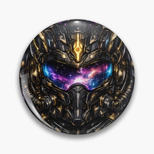 Item preview, Cybernetic Mecha Helmet with Cosmic Nebula Visor designed and sold by RiteshCenter .