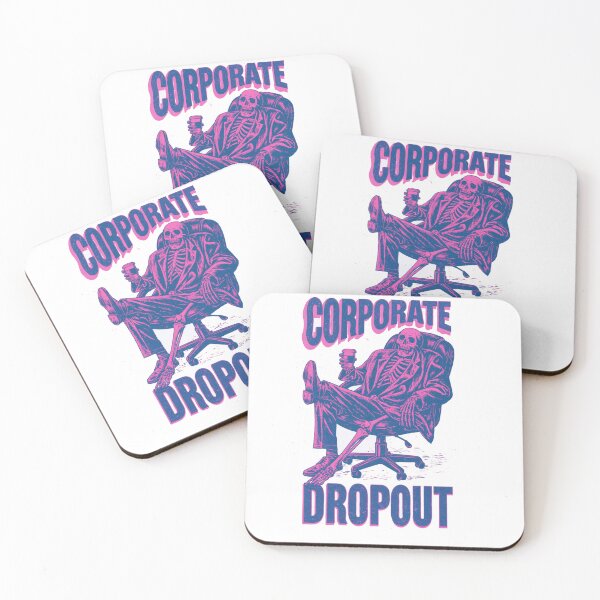 Item preview, Proud Corporate Dropout Skeleton Risograph Graphic designed and sold by dragonwolfpack.