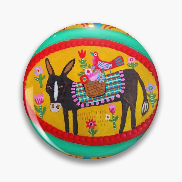 Item preview, Folk Art Donkey Floral designed and sold by LOVEYOUMO.