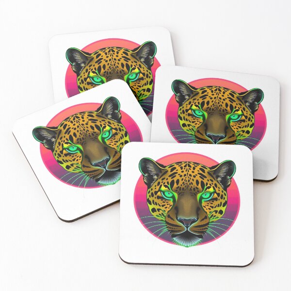 Item preview, Leopard Synthwave Neon - Modern Graphic Art T-Shir designed and sold by QuirkThreadsCo.
