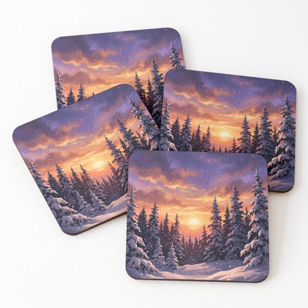 Item preview, Sunset Over The Winter Forest designed and sold by 2-Of-A-Kind.