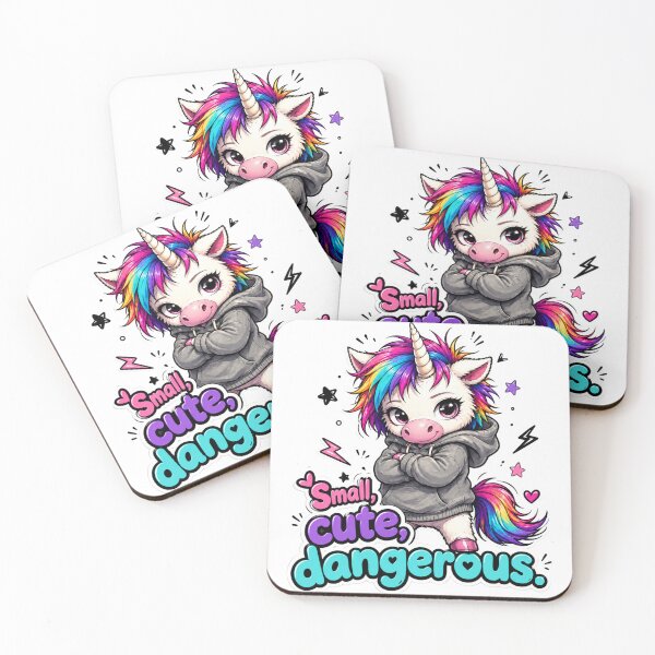 Item preview, Small Cute Dangerous Unicorn German Quote designed and sold by Tinosshop.