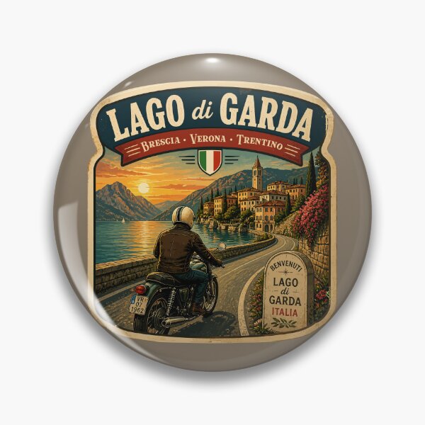 Item preview, Lago di Garda, Lake Garda Italy Motorcycle Sticker TShirt 03 designed and sold by OuterShellUK.