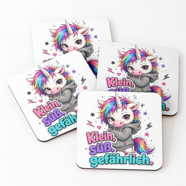 Item preview, Small Cute Dangerous Unicorn German Quote designed and sold by Tinosshop.