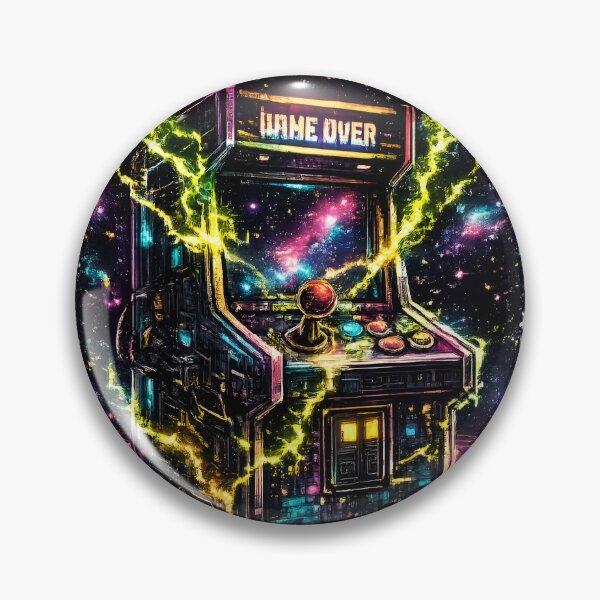 Item preview, Pixel Art Retro Arcade Cabinet with Acid Lightning Strike designed and sold by RiteshCenter .