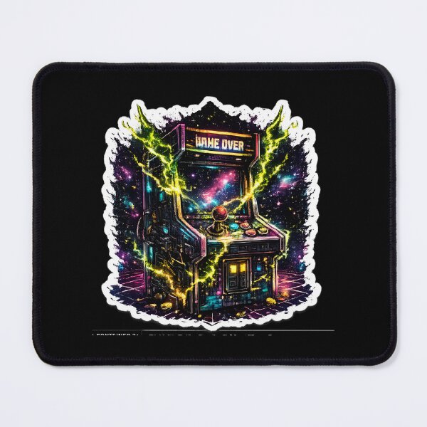 Item preview, Pixel Art Retro Arcade Cabinet with Acid Lightning Strike designed and sold by RiteshCenter .