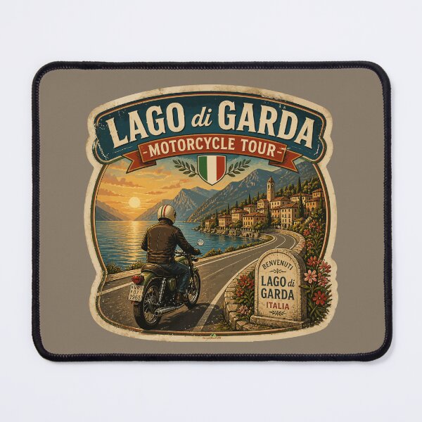 Item preview, Lago di Garda, Lake Garda Italy Motorcycle Sticker TShirt 04 designed and sold by OuterShellUK.
