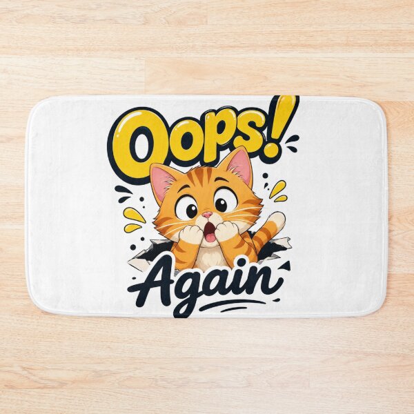 Item preview, Oops! Again – Funny Cute Cat designed and sold by MR4me.