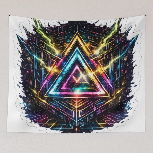 Item preview, Abstract Triple Triangle Geometry Matrix Shield Block designed and sold by RiteshCenter .
